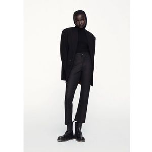 Zara Black Coated Cropped Jeans